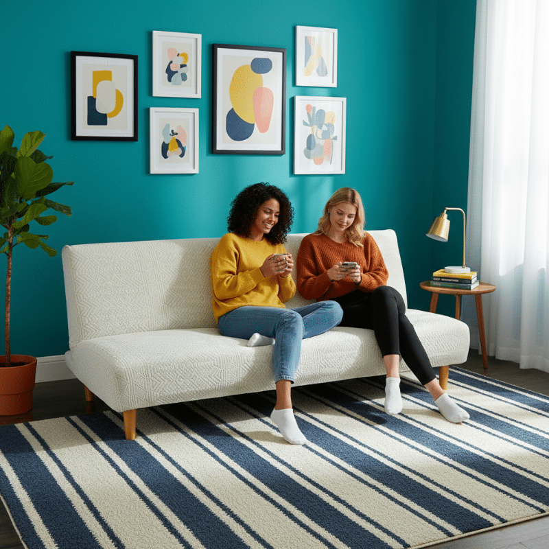 10 Housse de Canapé Convertible BZ À Motif Jacquard