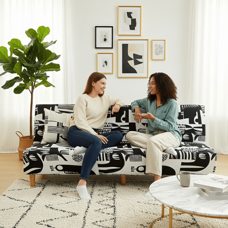 7 Housse de Canapé Convertible BZ À Motif Artistique
