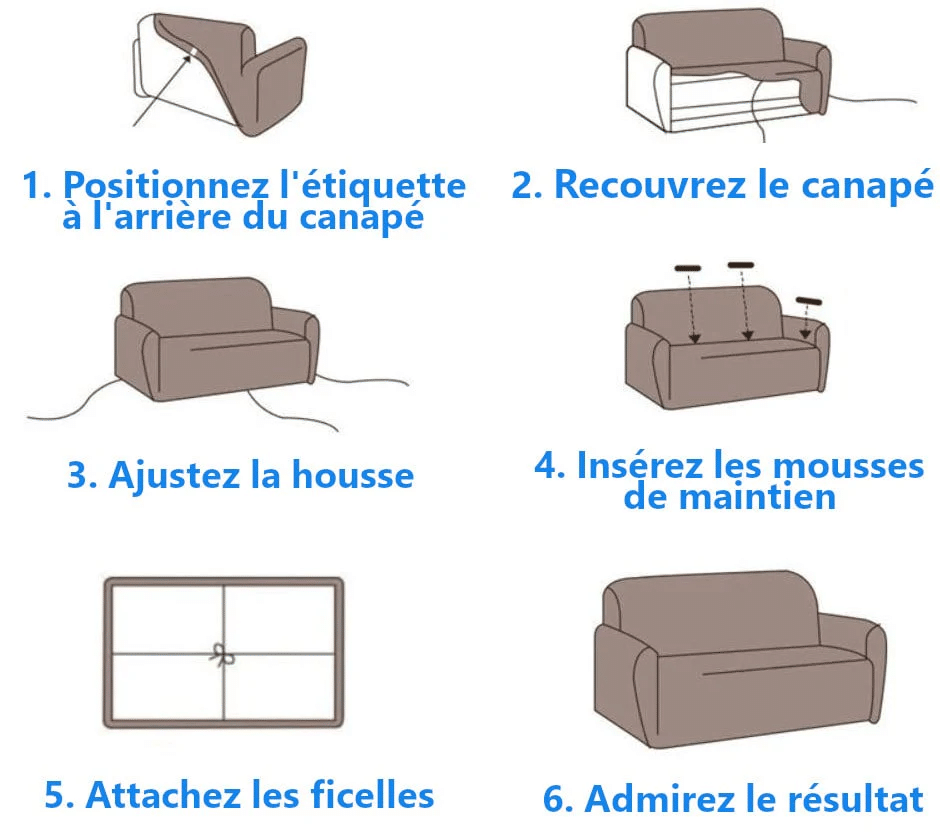 Installation-canape Guide des Tailles – Housses de Canapé